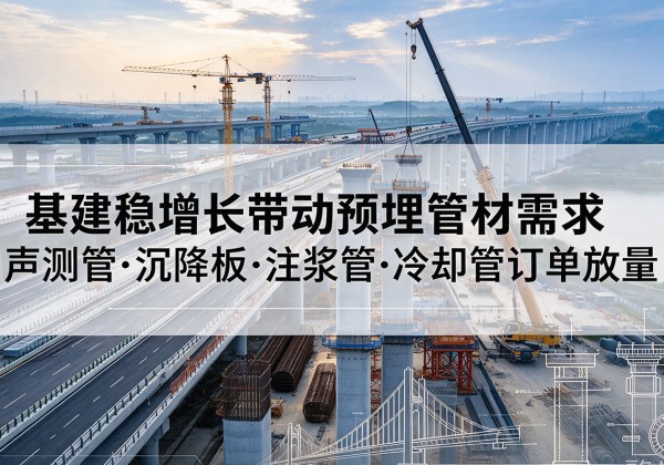 萧县基建稳增长带动预埋监测管材需求，声测管、沉降板、注浆管订单持续放量